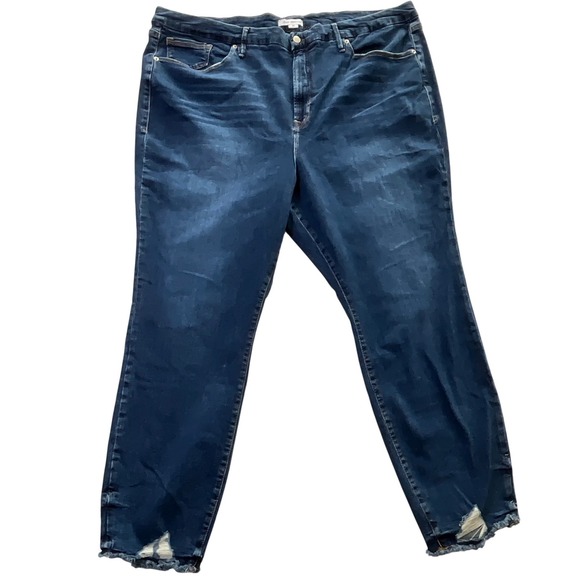 Good American Denim - Good‎ American Good Legs Skinny Sculpting Jeans Raw Hem Women Size 46x29